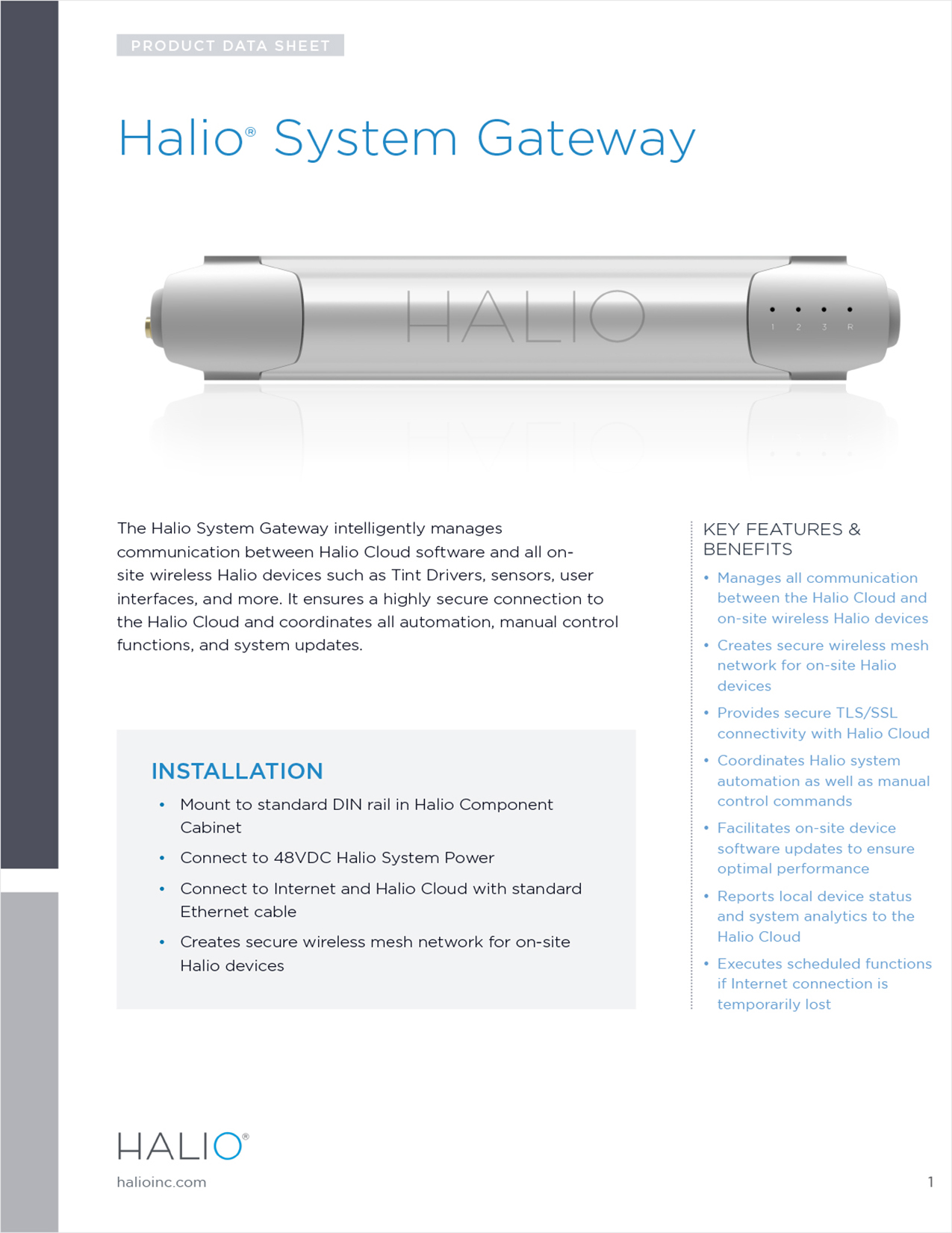 HALIO System Gateway Data Sheet