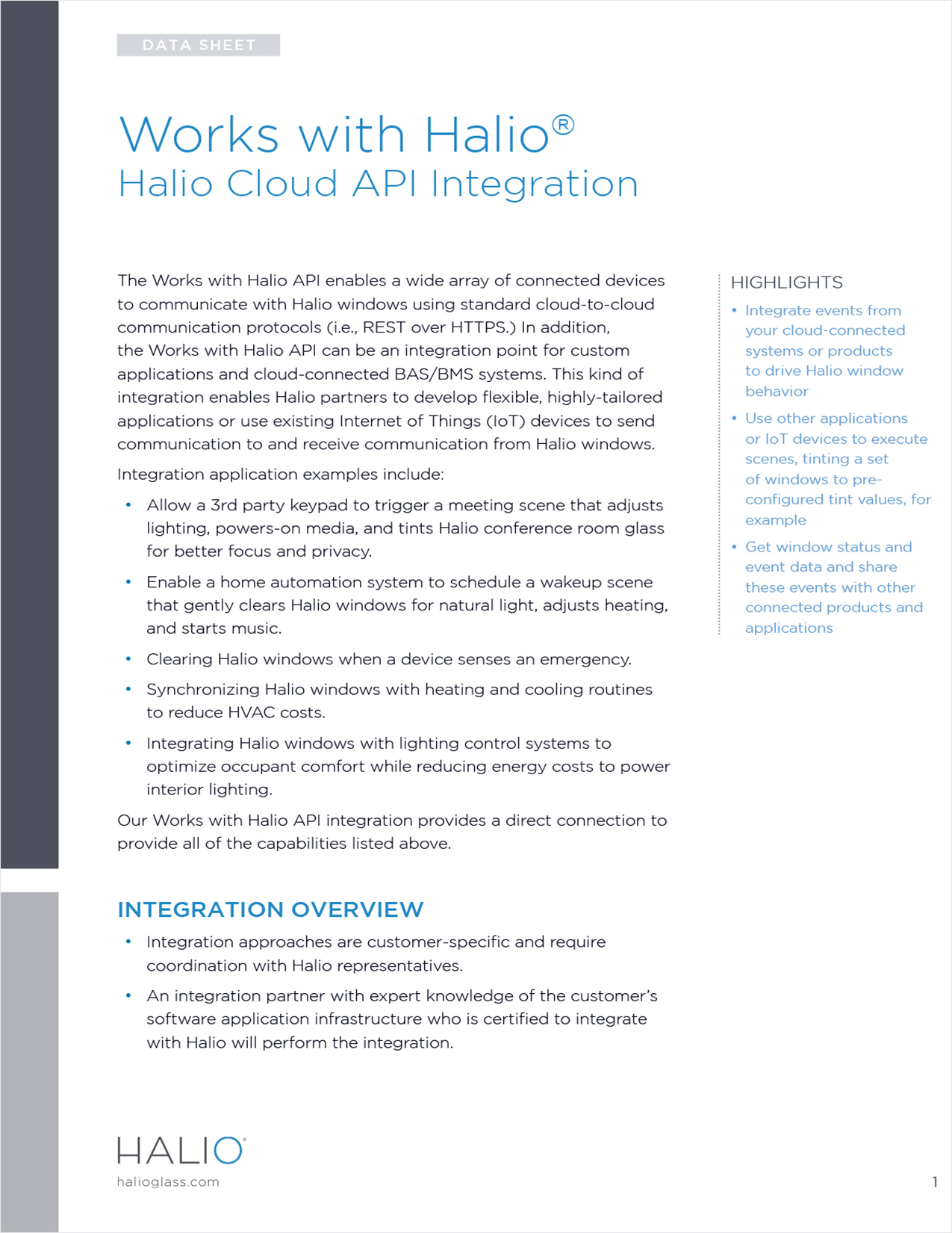 Works with Halio® - Halio Cloud API Integration
