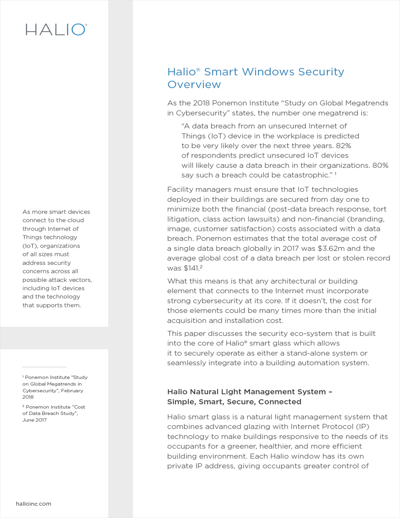 Halio Smart-Tinting Windows Security Overview