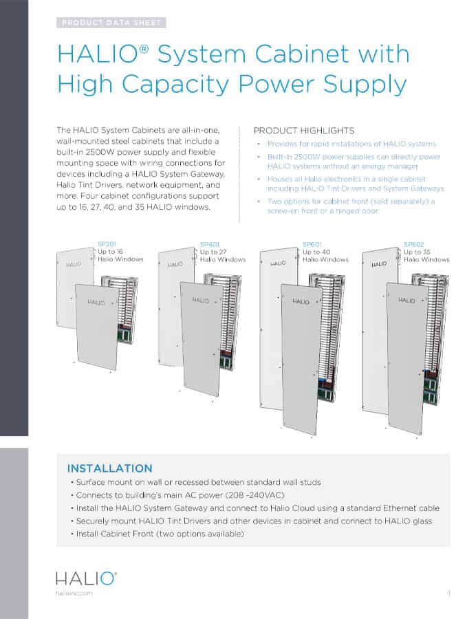 HALIO System Cabinet with High-Capacity Power Supply Data Sheet