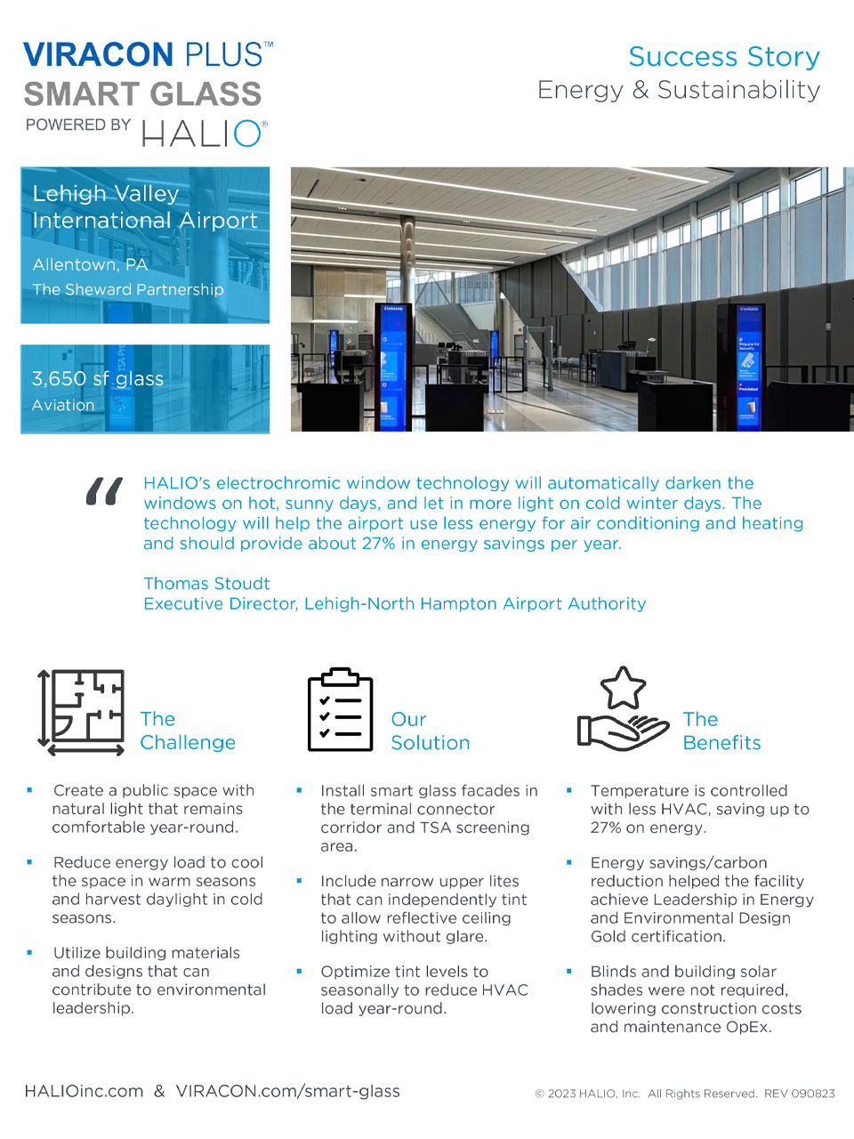 Success Story: Energy & Sustainability, Aviation  Lehigh Valley International Airport, Allentown, PA
